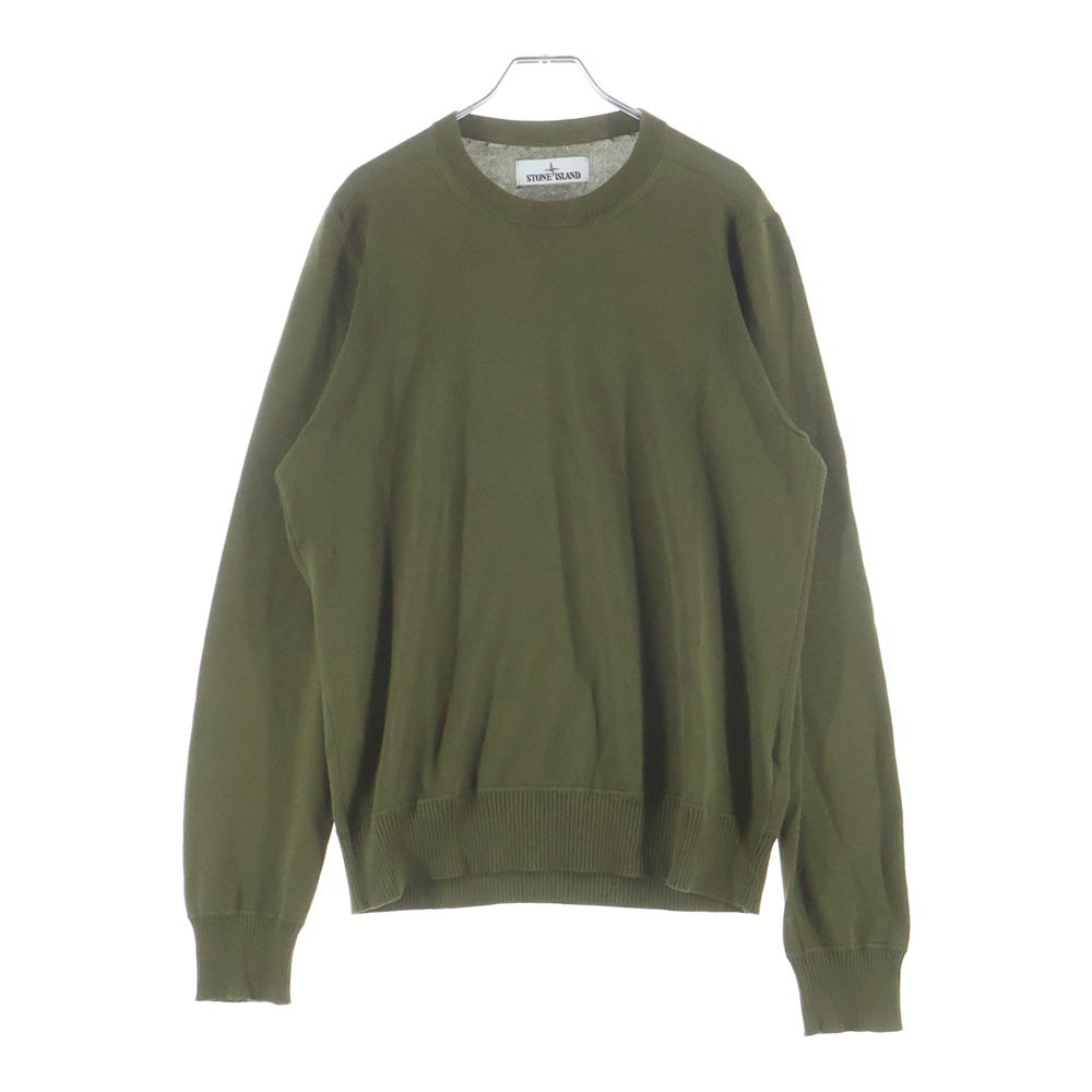STONE  ストーンアイランド コットン クルーネックニット セーター 7415504B2 グリーン STONE ISLAND(ストーンアイランド) コットン クルーネックニット