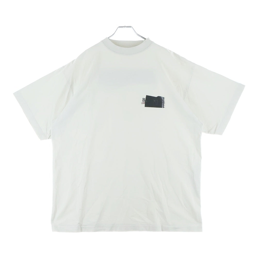 BALENCIAGA(バレンシアガ) Logo Embroidery Taped T-Shirt 712398 TNVG1 テープキャンペーンロゴ 半袖Tシャツ ホワイト