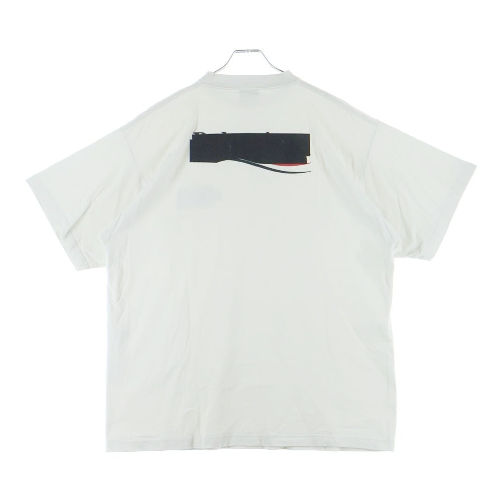 BALENCIAGA(バレンシアガ) Logo Embroidery Taped T-Shirt 712398 TNVG1 テープキャンペーンロゴ 半袖Tシャツ ホワイト