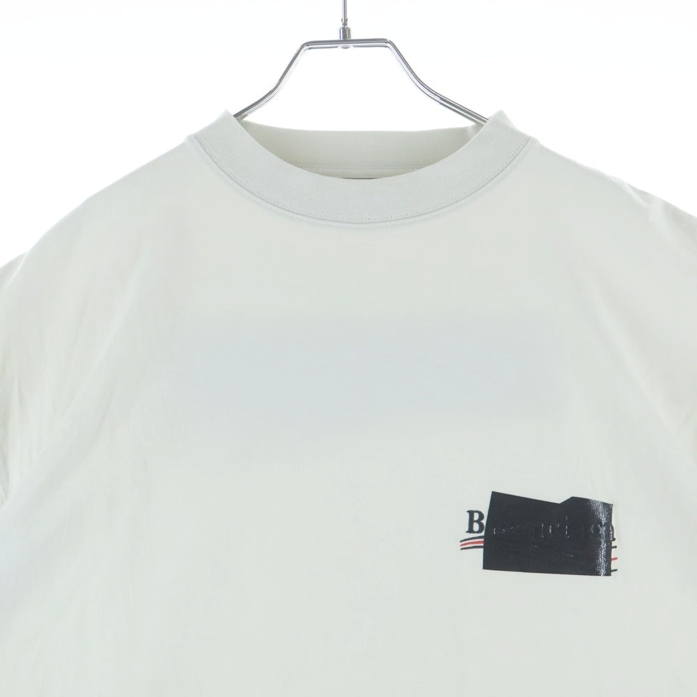 BALENCIAGA(バレンシアガ) Logo Embroidery Taped T-Shirt 712398 TNVG1 テープキャンペーンロゴ 半袖Tシャツ ホワイト