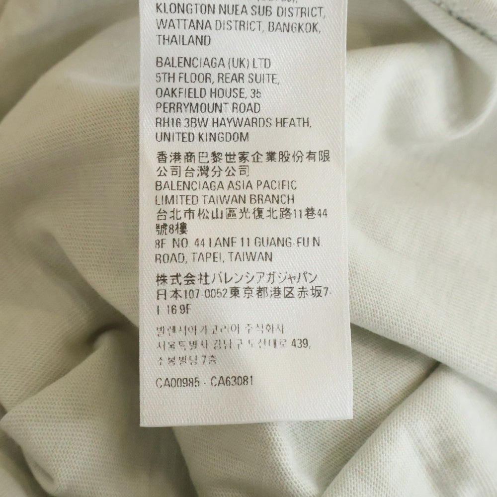 BALENCIAGA(バレンシアガ) Logo Embroidery Taped T-Shirt 712398 TNVG1 テープキャンペーンロゴ 半袖Tシャツ ホワイト