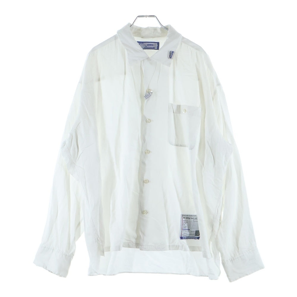 MAISON MIHARAYASUHIRO(メゾンミハラヤスヒロ) 23SS in・stru(men-tal) Satin Shirt I10SH031 インストルメンタル レーヨン 開襟長袖シャツ ホワイト