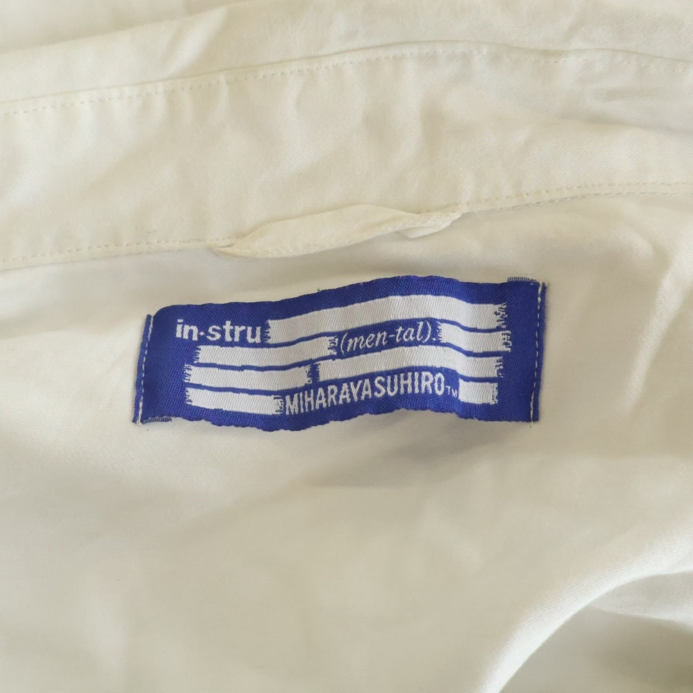 MAISON MIHARAYASUHIRO(メゾンミハラヤスヒロ) 23SS in・stru(men-tal) Satin Shirt I10SH031 インストルメンタル レーヨン 開襟長袖シャツ ホワイト