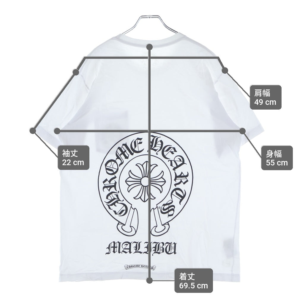 CHROME HEARTS(クロムハーツ) CH T-SHIRT LTD MALIBU マリブ限定 バックホースシュープリント 半袖Tシャツ ホワイト