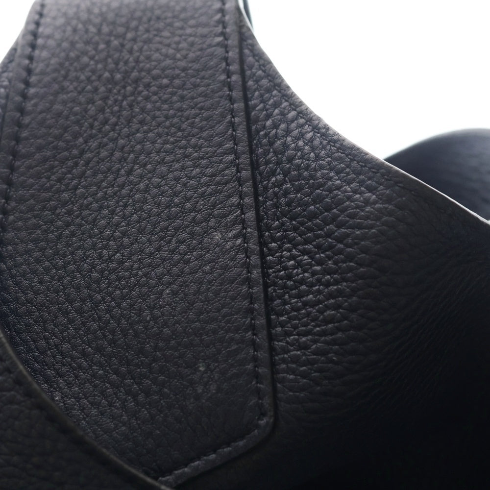 PRADA(プラダ) 1 Shoulder トライアングルロゴ 型押し レザーハンドバッグ ネイビー 1BC026 レディース
