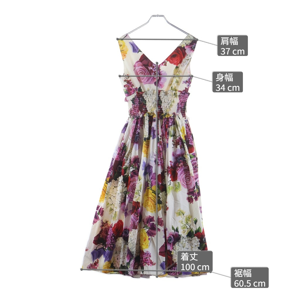 DOLCE & GABBANA(ドルチェアンドガッバーナ) フラワープリント ロング ワンピース マルチカラー レディース