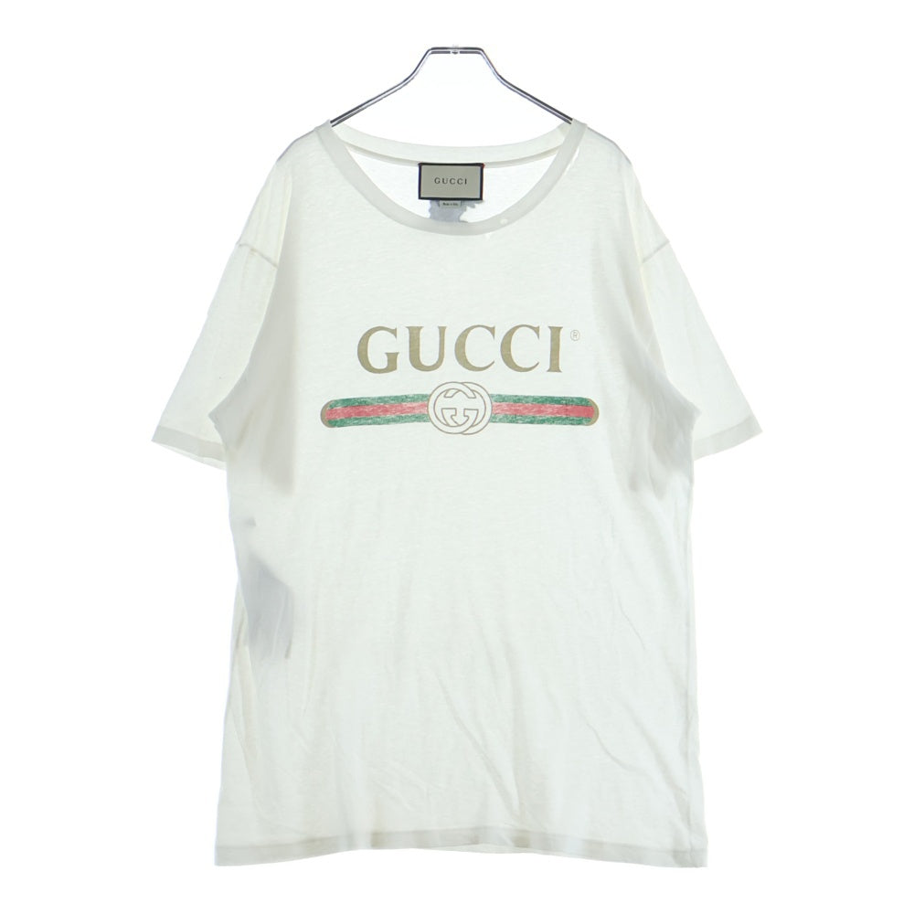 GUCCI(グッチ) Flower T-Shirt ダメージ加工 フラワーロゴ 半袖Tシャツ
