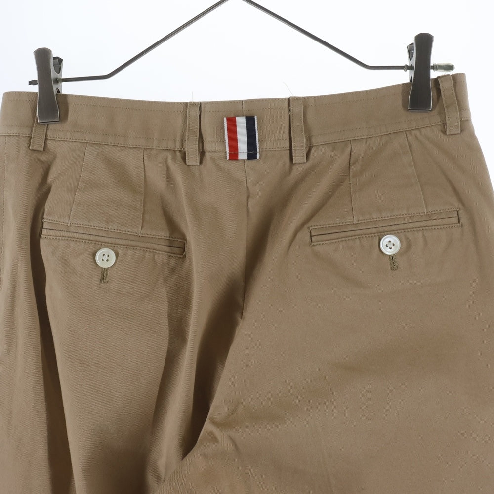 THOM BROWNE(トムブラウン) Khaki Cotton Zip Fly Dress Pants ジップフライ コットンパンツ ベージュ MTU187A00455250