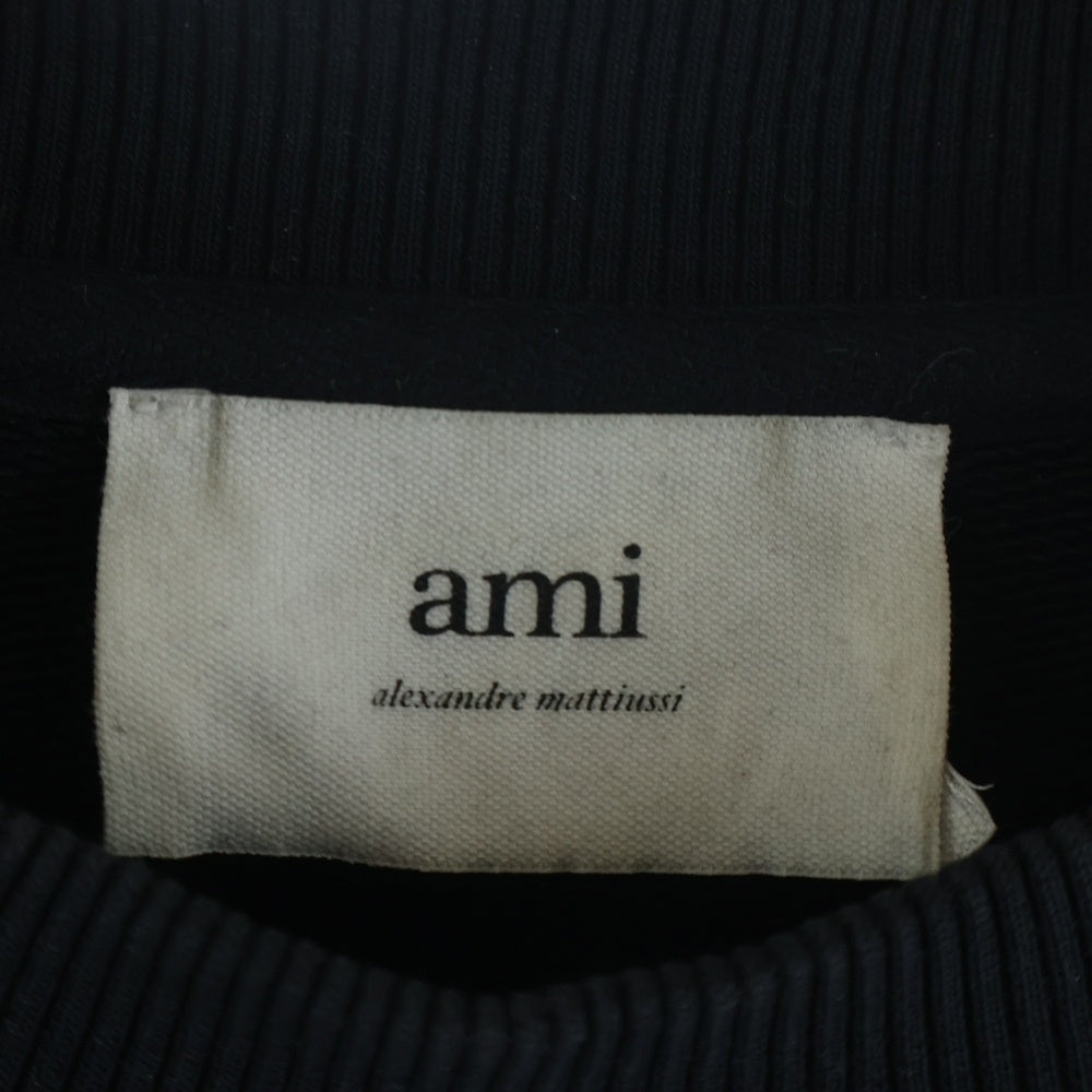 AMI Alexandre Mattiussi(アミアレクサンドルマテュッシ) Sweatshirt ロゴプリント クルーネックスウェットトレーナー ブラック USW010.747