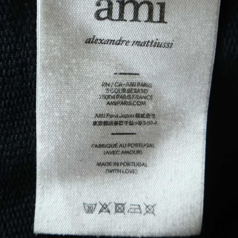 AMI Alexandre Mattiussi(アミアレクサンドルマテュッシ) Sweatshirt ロゴプリント クルーネックスウェットトレーナー ブラック USW010.747