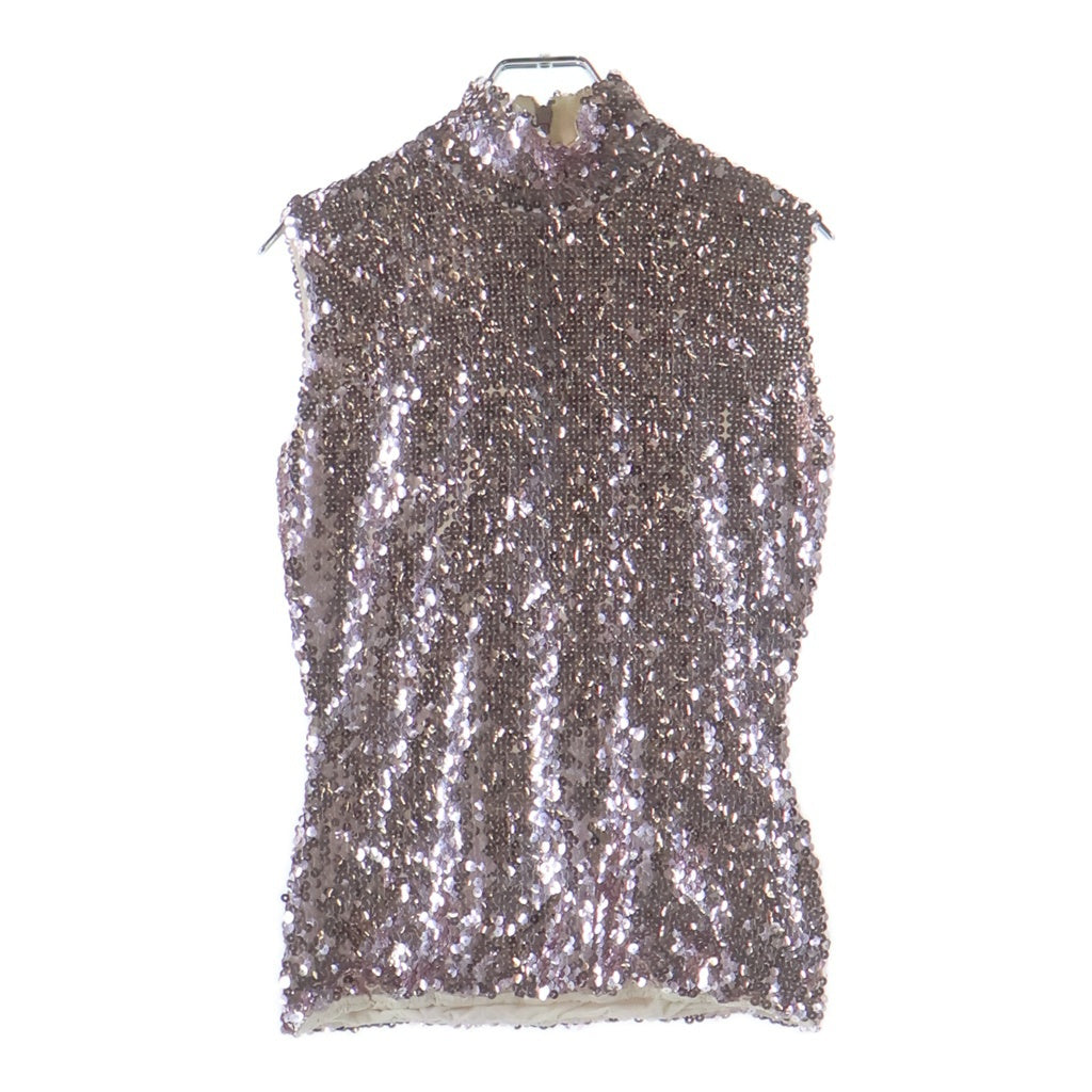 Christian Dior(クリスチャンディオール) 15AW Silver Sequin Shirt Dress スパンコール装飾 ノースリーブドレスシャツ ピンク レディース 5A21520W1915