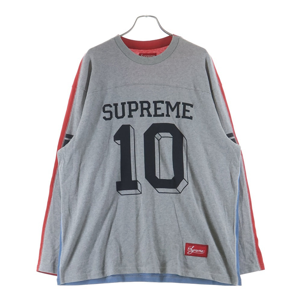 SUPREME(シュプリーム) 25AW Split L/S Football TOP スプリット フットボール ロングTシャツ カットソー レッド/グレー/ブルー