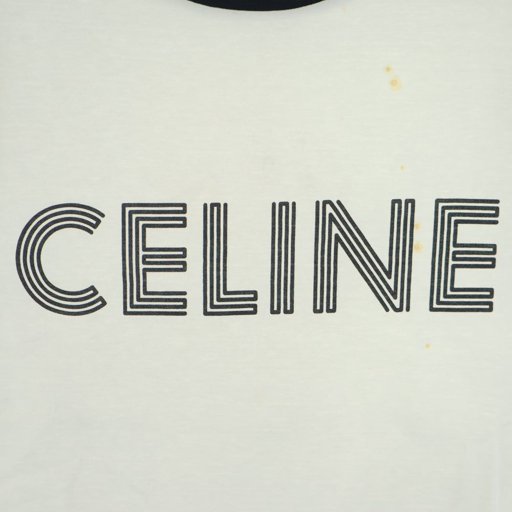 CELINE(セリーヌ) 23AW フロントロゴプリント ルーズ半袖Tシャツ ホワイト 2X49I671Q