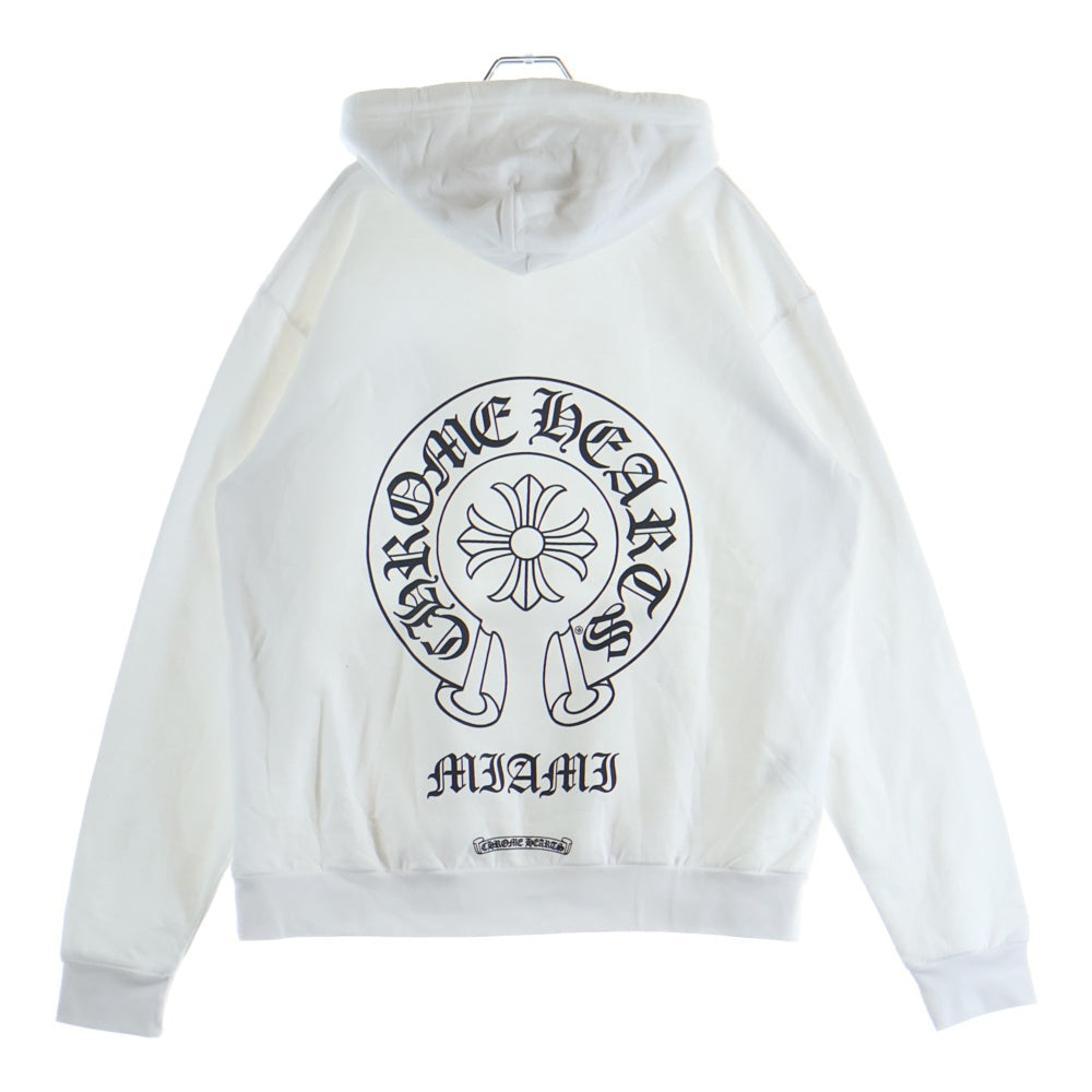CHROME HEARTS(クロムハーツ) MIAMI Limited Horseshoe Pullover Hoodie マイアミ限定 ホースシュープリント フーデッドプルオーバーパーカー ホワイト