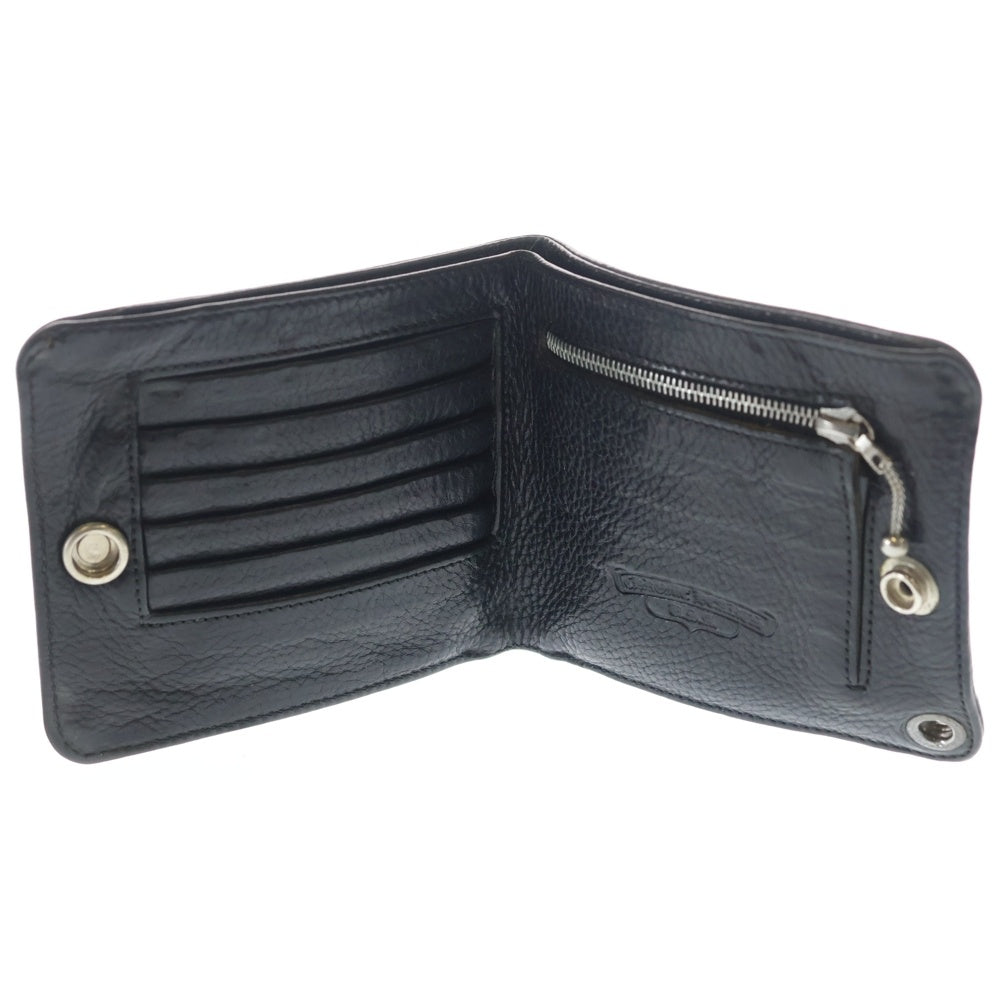 CHROME HEARTS(クロムハーツ) 1SNAP 1スナップ クロス ボールボタン レザーウォレット 財布 ブラック
