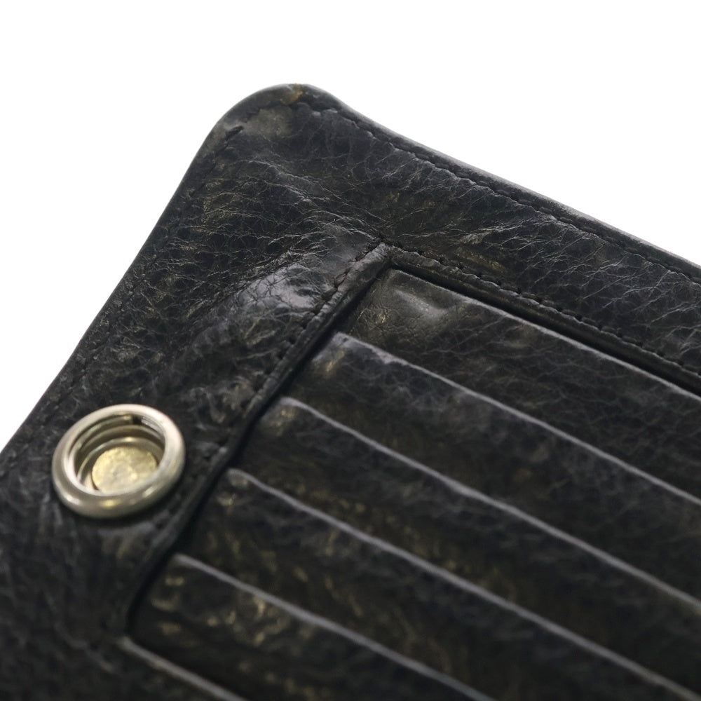 CHROME HEARTS(クロムハーツ) 1SNAP 1スナップ クロス ボールボタン レザーウォレット 財布 ブラック
