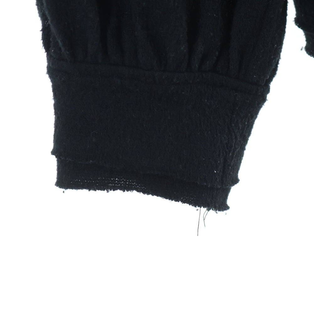 NO BRAND(ノーブランド) VeniceW(ヴェニス ダブル) Type-A Hub Hoodie 装飾 ジップアップニットパーカー フーディー ブラック