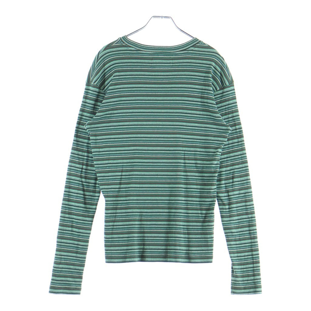 ERL(イーアールエル) Striped L/S T-Shirt ボーダー長袖Tシャツ ロンT グリーン