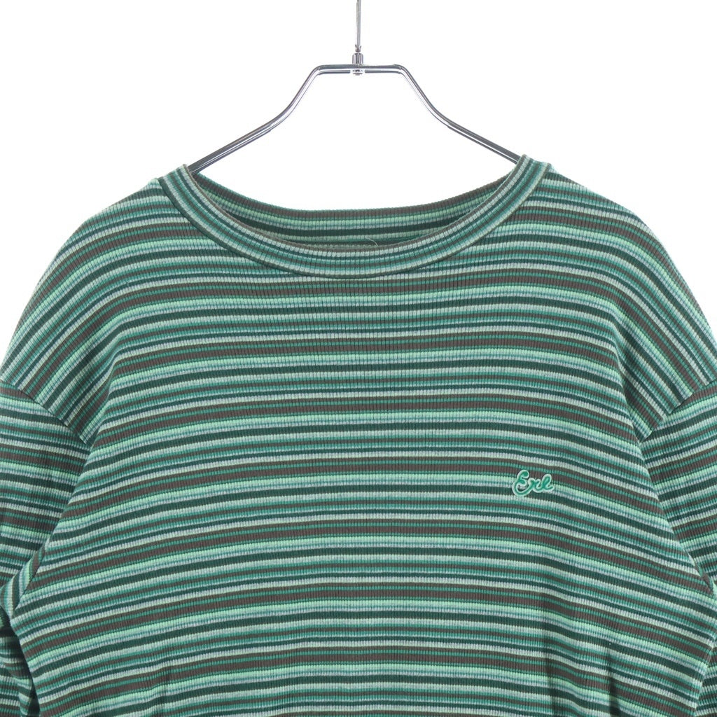 ERL(イーアールエル) Striped L/S T-Shirt ボーダー長袖Tシャツ ロンT グリーン