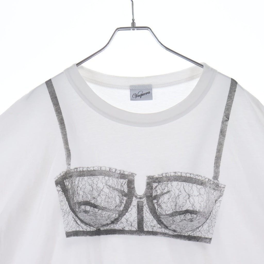 VAQUERA(ヴァケラ) Trompe L'Oeil Tall Tee トロンプルイユ 半袖Tシャツ ホワイト VAQ09T023