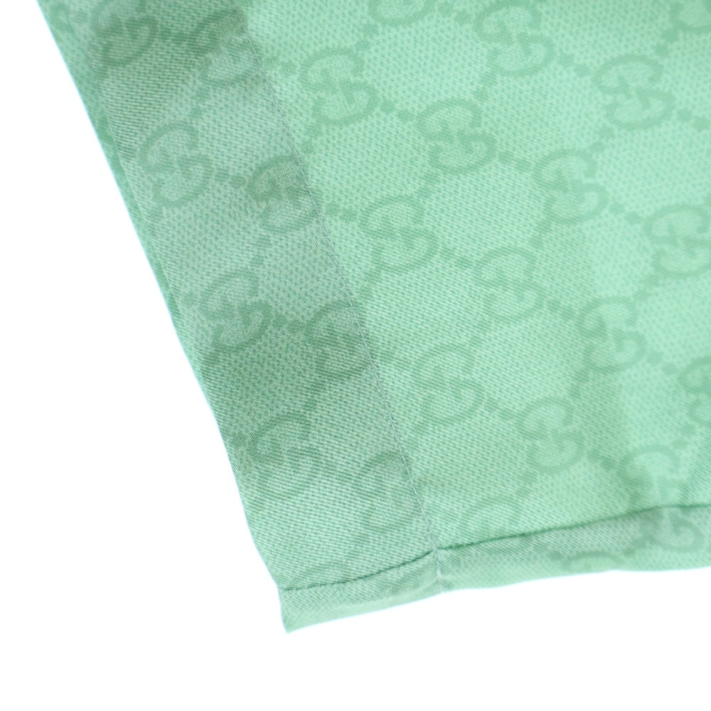 GUCCI(グッチ) Higuchi Yuko Silk Twill Shirt 日本限定 ヒグチユウコ 半袖シルクシャツ グリーン 864048 ZAUTR