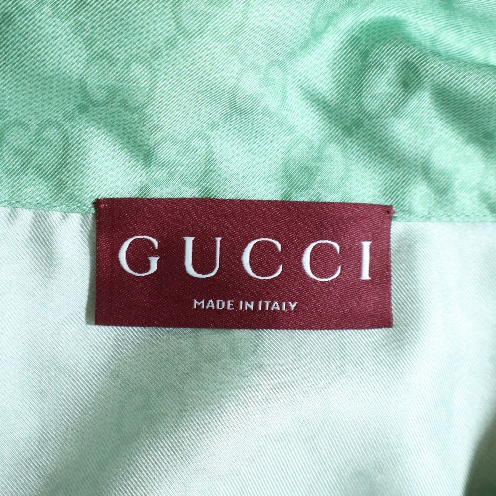 GUCCI(グッチ) Higuchi Yuko Silk Twill Shirt 日本限定 ヒグチユウコ 半袖シルクシャツ グリーン 864048 ZAUTR