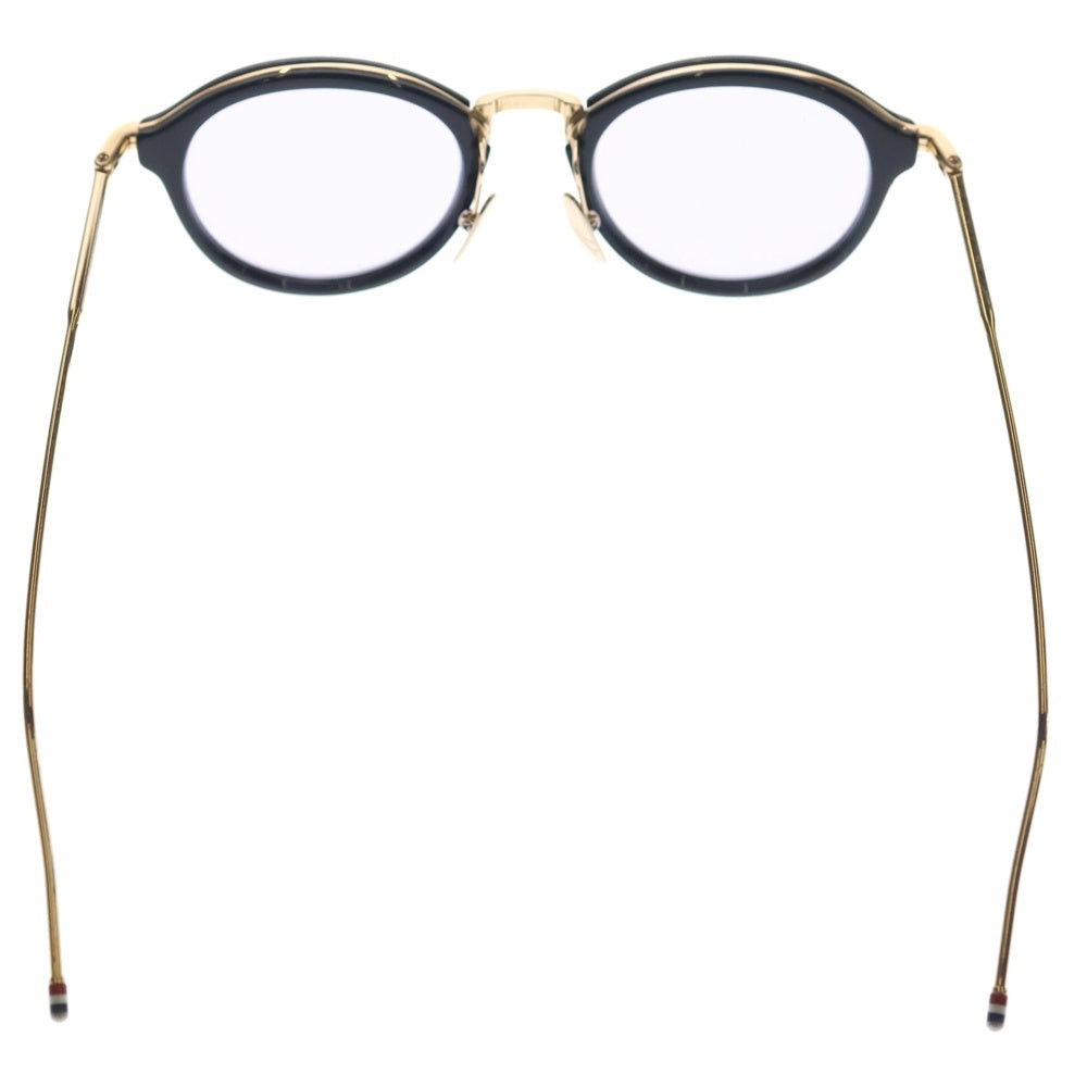 THOM BROWNE(トムブラウン) ウェリントン型 K12テンプル カラーサングラス 眼鏡 アイウェア ブラック/ゴールド TB-011A-46