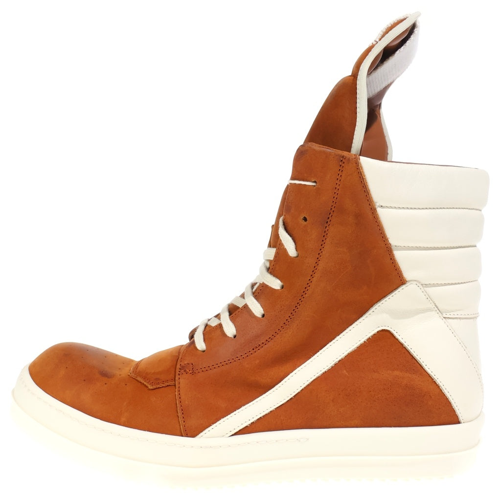 Rick Owens(リックオウエンス) GEOBASKET ジオバスケット レザーハイカットスニーカー ブラウン RP01D2894-LBKLCO
