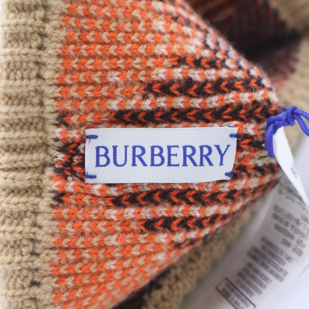 BURBERRY(バーバリー) チェック カシミヤビーニー 帽子 ニット帽 8098886 ベージュ