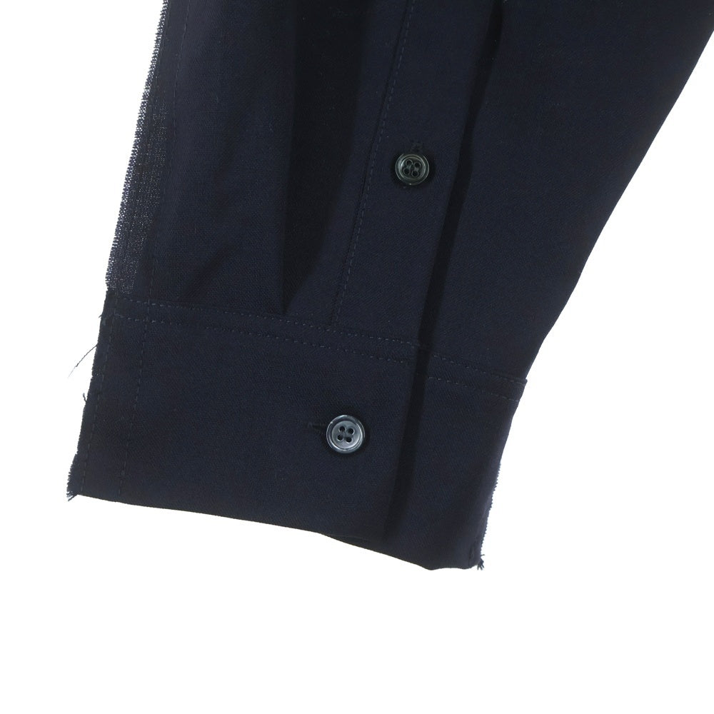 MARNI(マルニ) TROPICAL WOOL SHIRT CUMU0278QS TW839 トロピカル ウール バイカラー 長袖シャツ カーキ/ネイビー