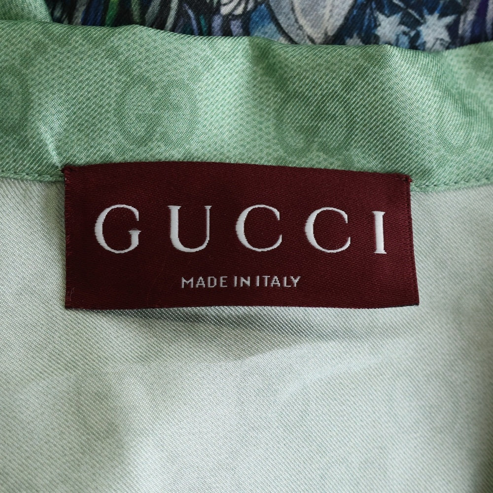 GUCCI(グッチ) Higuchi Yuko Silk Twill Shirt 日本限定 ヒグチユウコ 半袖シルクシャツ グリーン 864048 ZAUTR