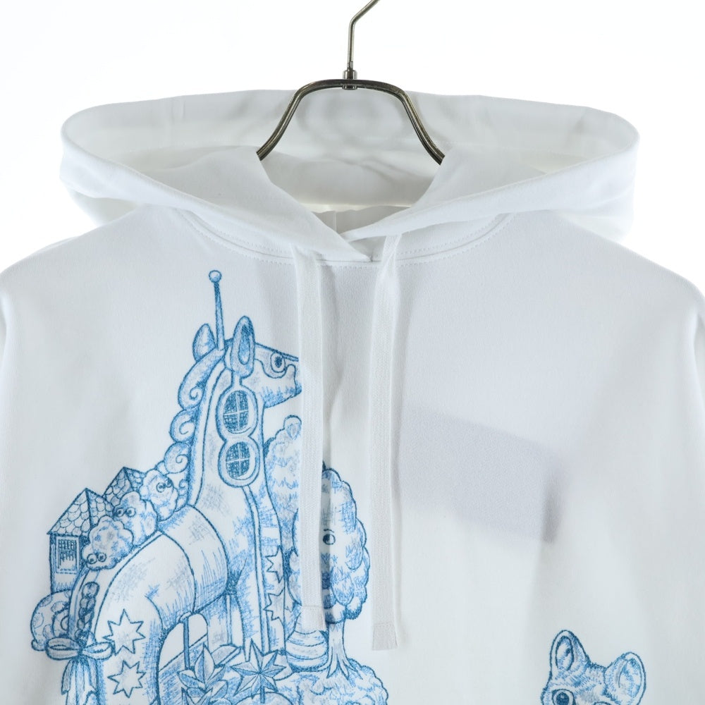 GUCCI(グッチ) Higuchi Yuko Hoodie 日本限定 ヒグチユウコ ロゴ刺繍プルオーバースウェットパーカー フーディー ホワイト 853426 XJHUG レディース