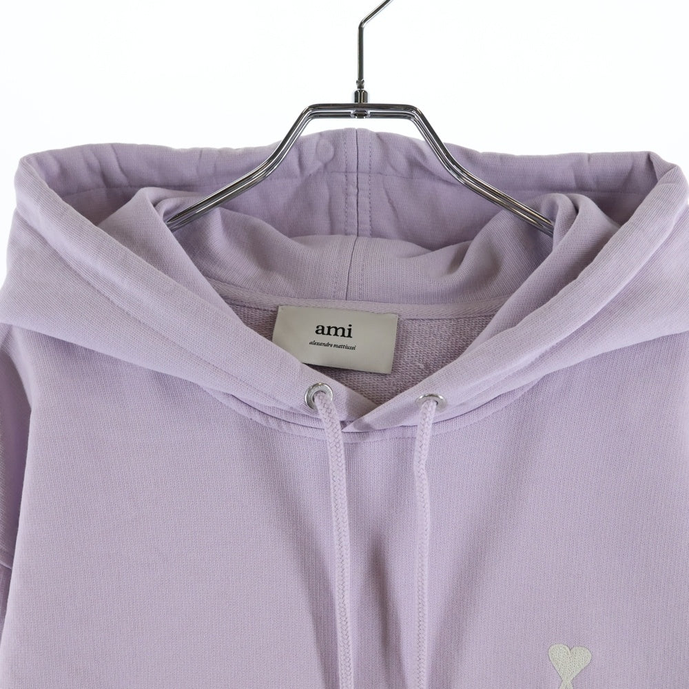 AMI Alexandre Mattiussi(アミアレクサンドルマテュッシ) Hoodie ハートロゴ刺繍 プルオーバースウェットパーカー フーディー パープル HSW260.730
