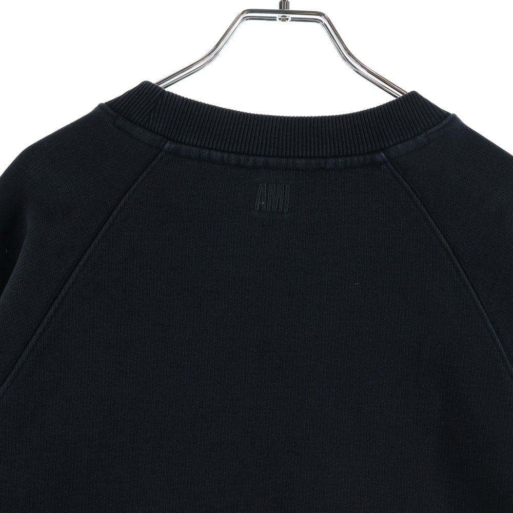 AMI Alexandre Mattiussi(アミアレクサンドルマテュッシ) Swaetshirt ロゴプリント クルーネックスウェットトレーナー ブラック USW010.747