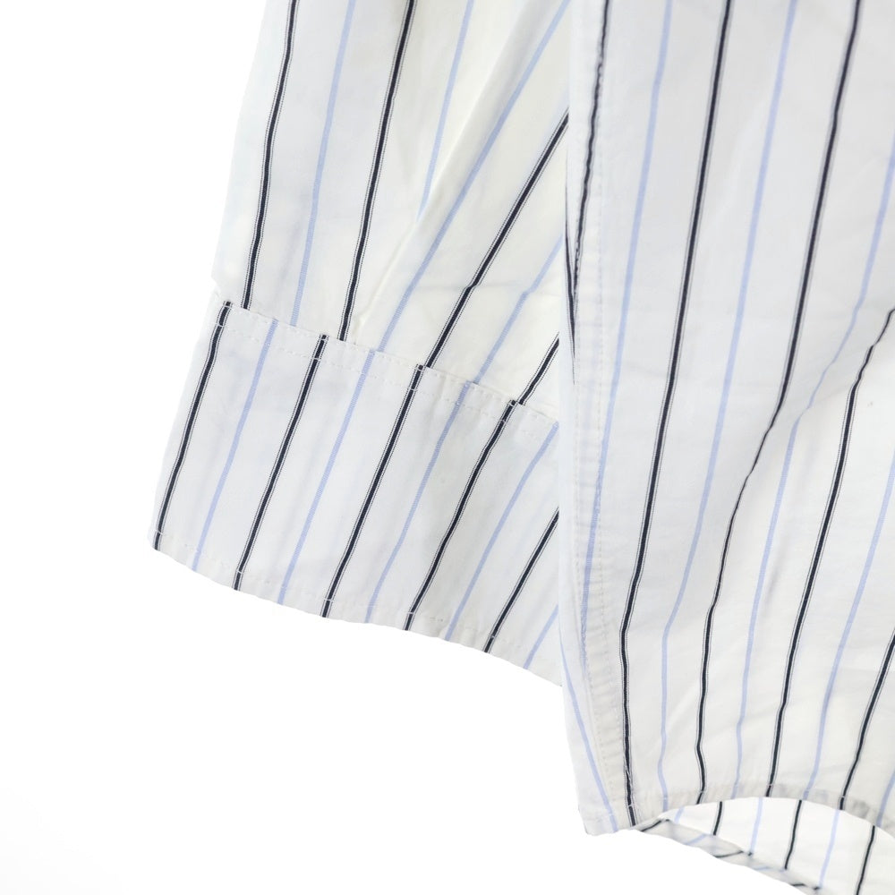 AMI Alexandre Mattiussi(アミアレクサンドルマテュッシ) Stripe Shirt ハートロゴ 長袖ストライプシャツ ホワイト USH800.CO0109