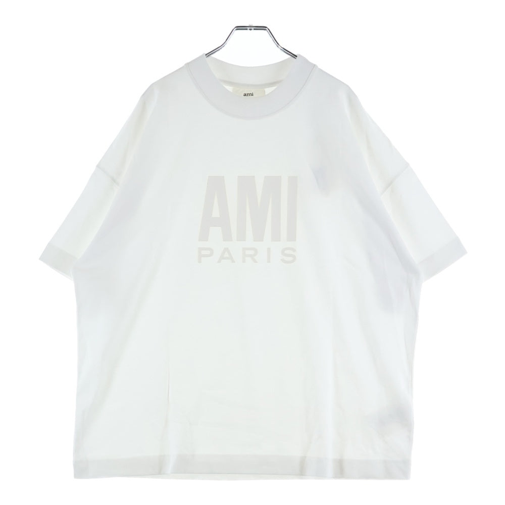 AMI Alexandre Mattiussi(アミアレクサンドルマテュッシ) Oversized T-Shirt フロントロゴ オーバーサイズ 半袖Tシャツ ホワイト H21HJ112.701