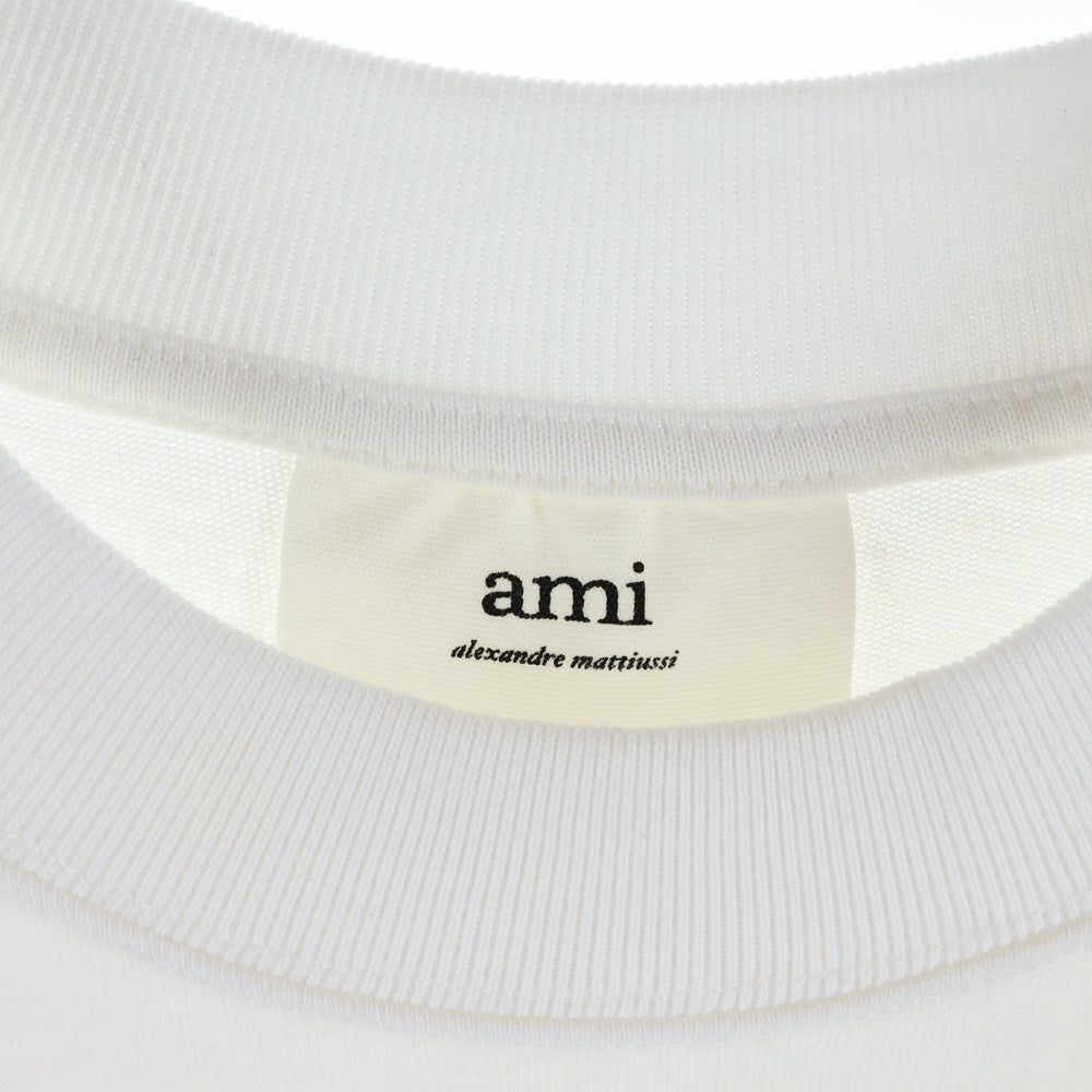 AMI Alexandre Mattiussi(アミアレクサンドルマテュッシ) Oversized T-Shirt フロントロゴ オーバーサイズ 半袖Tシャツ ホワイト H21HJ112.701