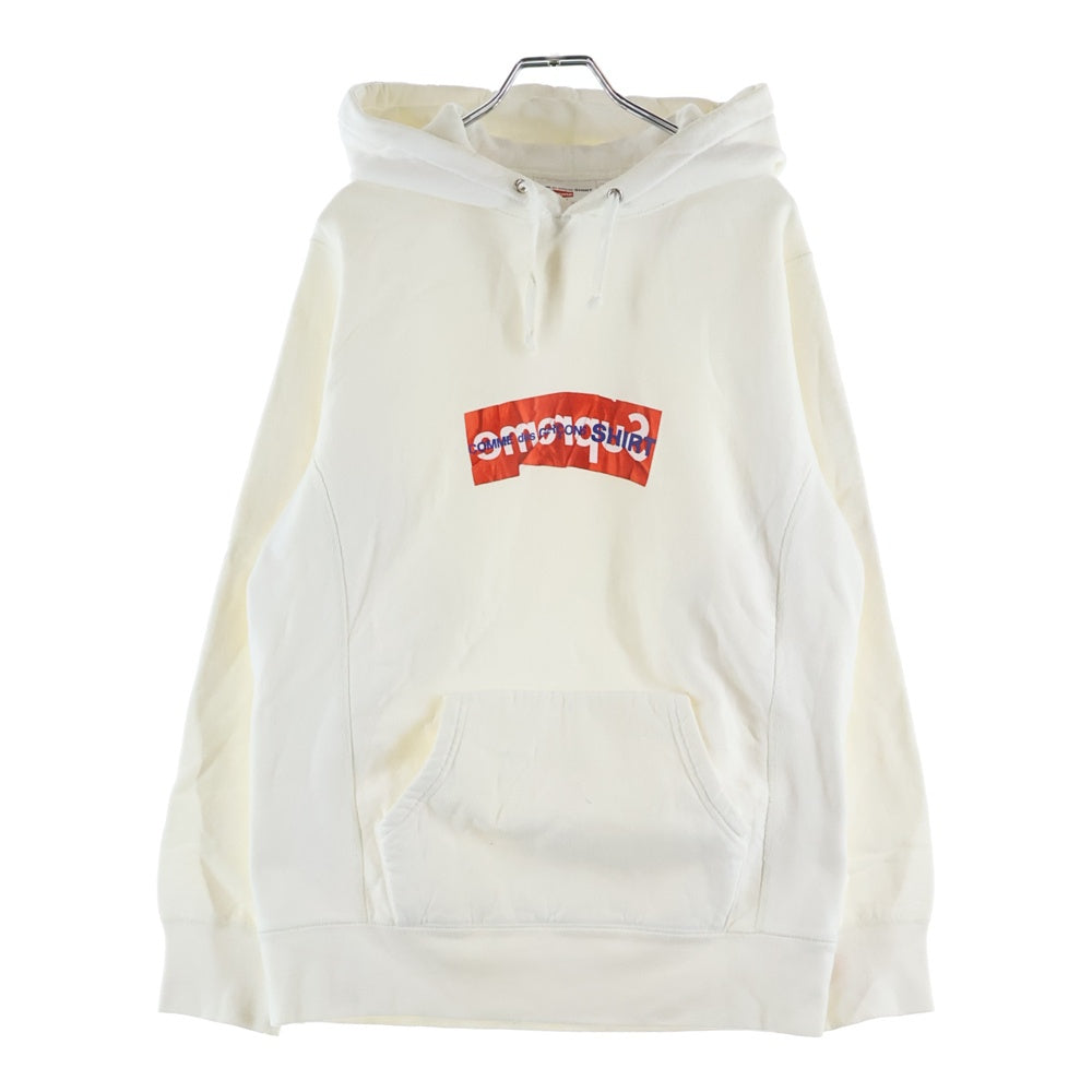 SUPREME(シュプリーム) 17AW Comme Des Garcons SHIRT Box Logo Hooded Sweatshirt コムデギャルソン シャツ ボックスロゴ プルオーバースウェットパーカー フーディー ホワイト