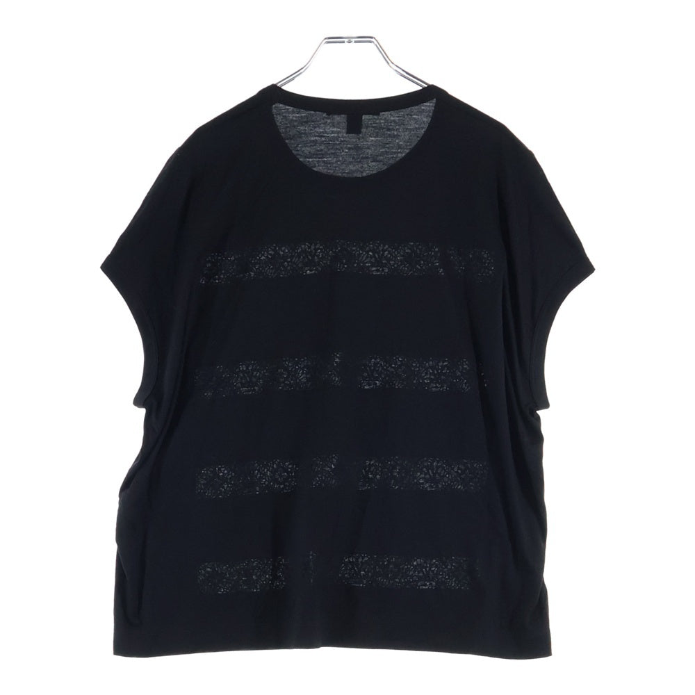 LOUIS VUITTON(ルイヴィトン) 13AW Lace Pattern T-Shirt レース LVロゴ 半袖Tシャツ ブラック レディース RW132W F4TS13VA7