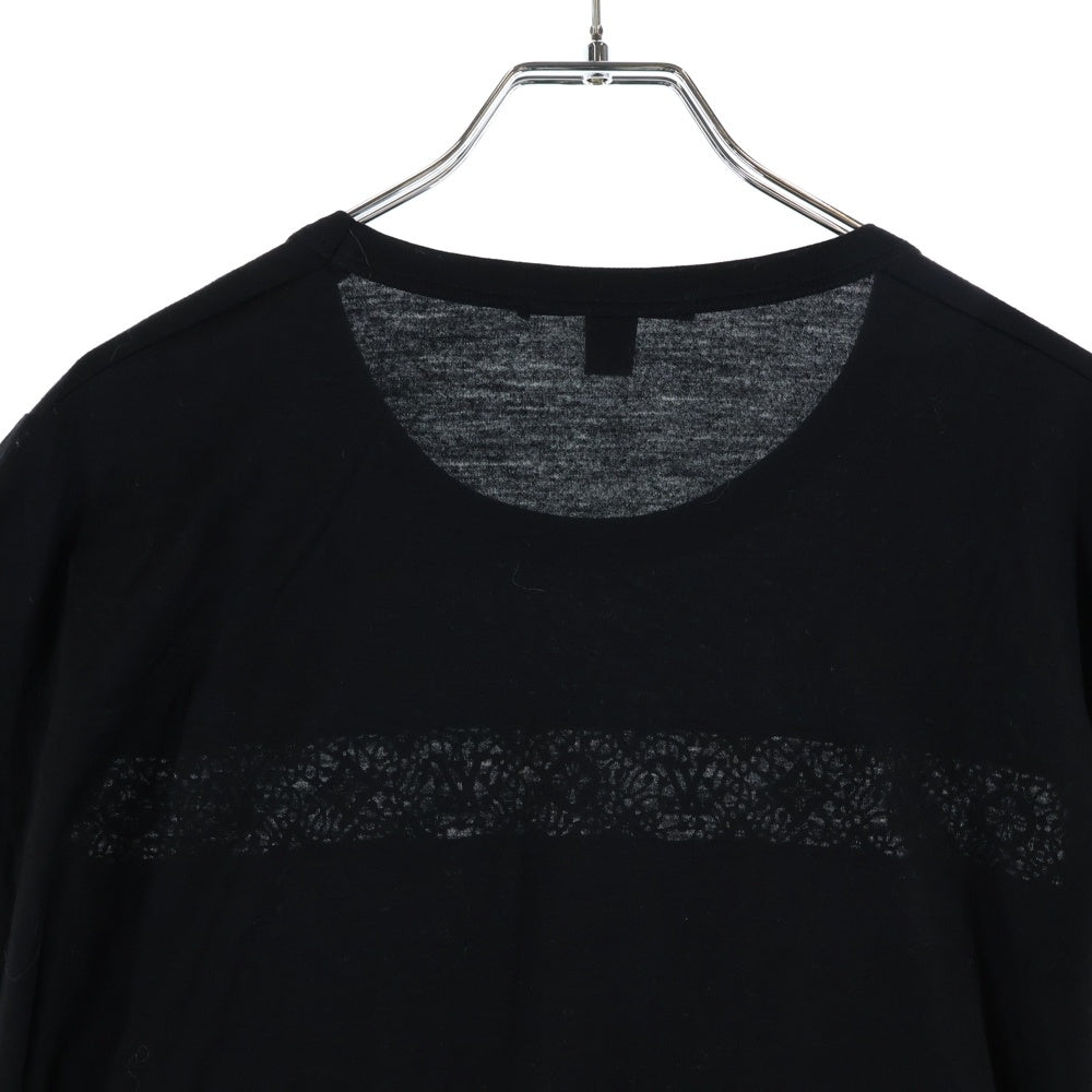 LOUIS VUITTON(ルイヴィトン) 13AW Lace Pattern T-Shirt レース LVロゴ 半袖Tシャツ ブラック レディース RW132W F4TS13VA7