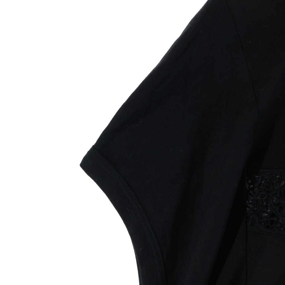 LOUIS VUITTON(ルイヴィトン) 13AW Lace Pattern T-Shirt レース LVロゴ 半袖Tシャツ ブラック レディース RW132W F4TS13VA7