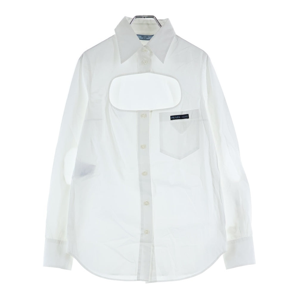 PRADA(プラダ) Cut Out Shirt トライアングルロゴ カットアウト 長袖 