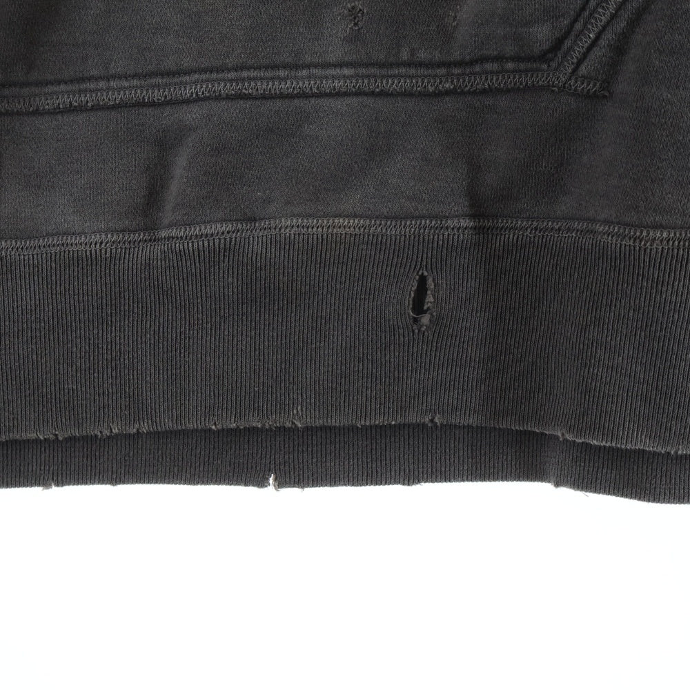 SAINT MICHAEL(セントマイケル) 21AW ×WIND AND SEA WS HOODIE ウィンダンシー ダメージ加工 プルオーバースウェットパーカー フーディー グレー SM-A21-0000-066