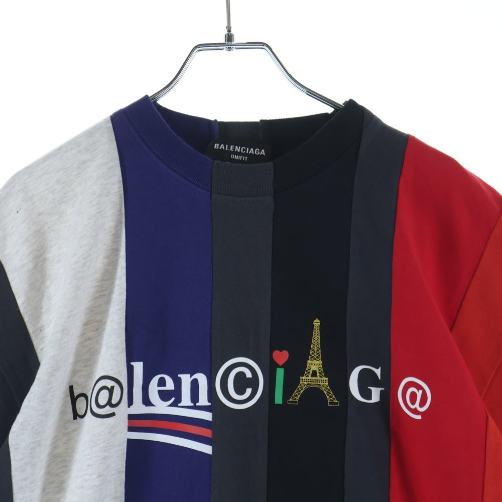 BALENCIAGA(バレンシアガ) 20SS T-Shirt 青山限定 再構築オーバーサイズ半袖Tシャツ マルチ 661591 TKVB2