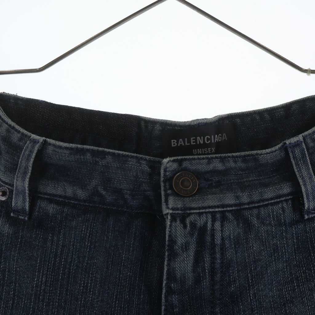 BALENCIAGA(バレンシアガ) 23AW Double Front Wide Leg Jeans ダブルフロント ワイドレッグジーンズ デニムパンツ インディゴ 767979 TNW65