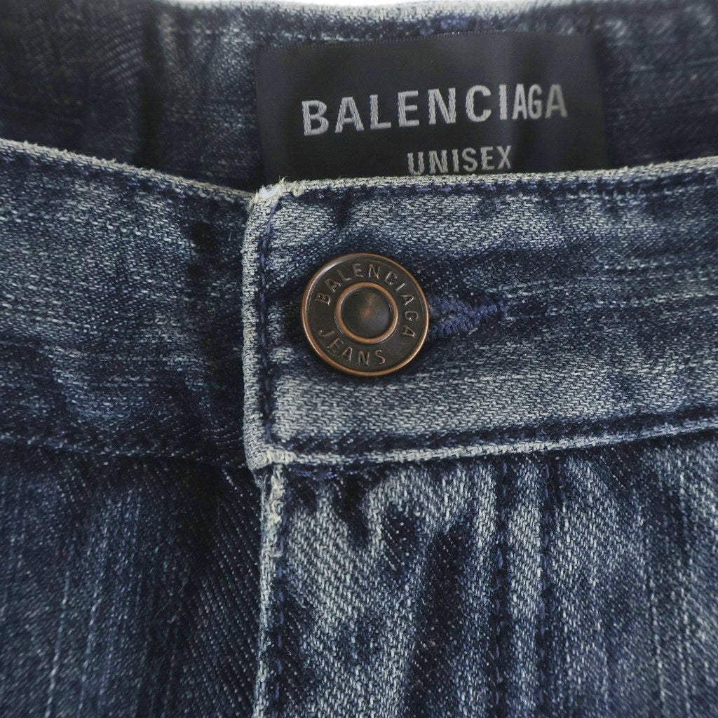 BALENCIAGA(バレンシアガ) 23AW Double Front Wide Leg Jeans ダブルフロント ワイドレッグジーンズ デニムパンツ インディゴ 767979 TNW65