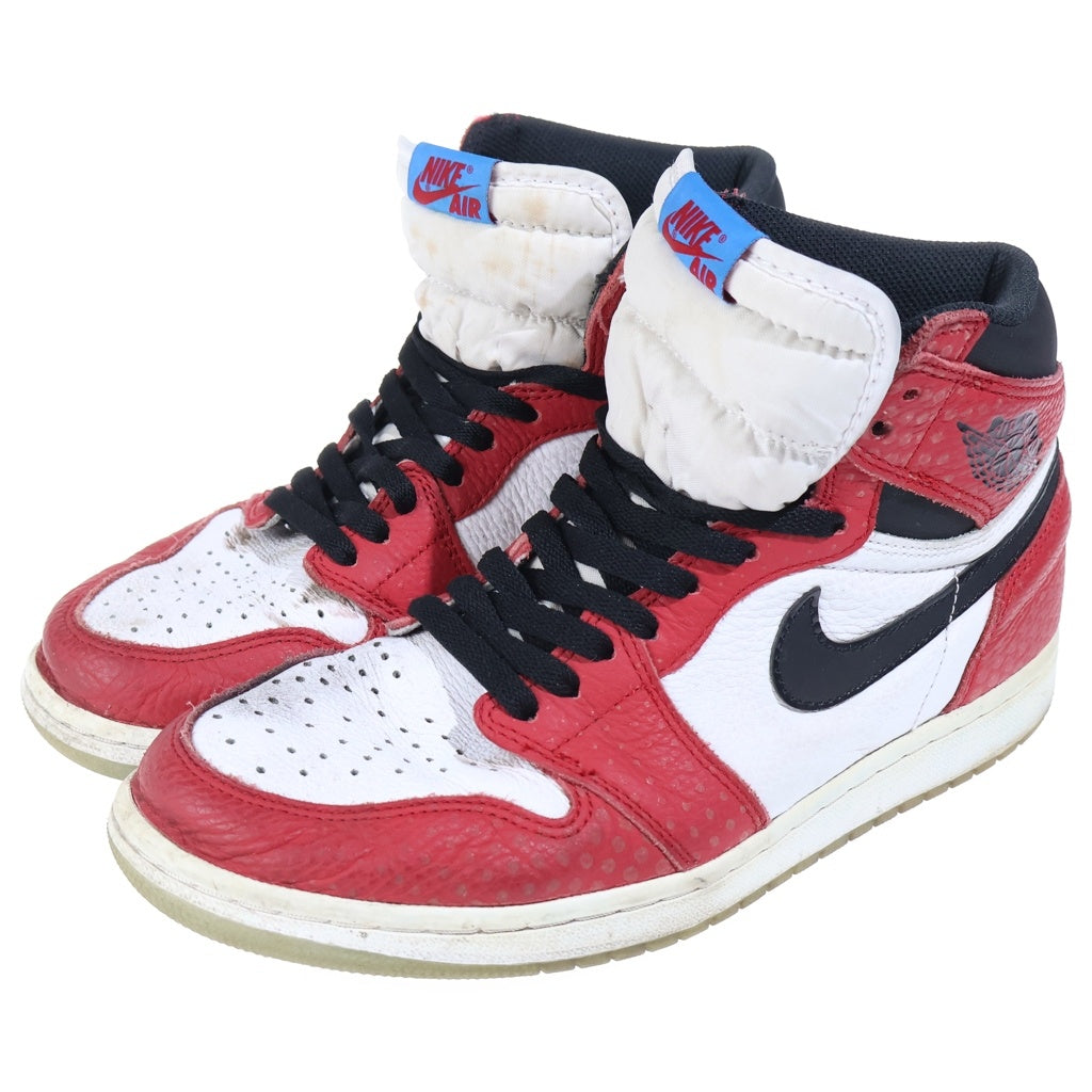 NIKE(ナイキ) AIR JORDAN 1 RETRO HIGH ORIGIN STORY 555088-602 エアジョーダン 1 レトロ オリジナル ストーリー ハイカットスニーカー レッド/ホワイト US9.5/27.5cm