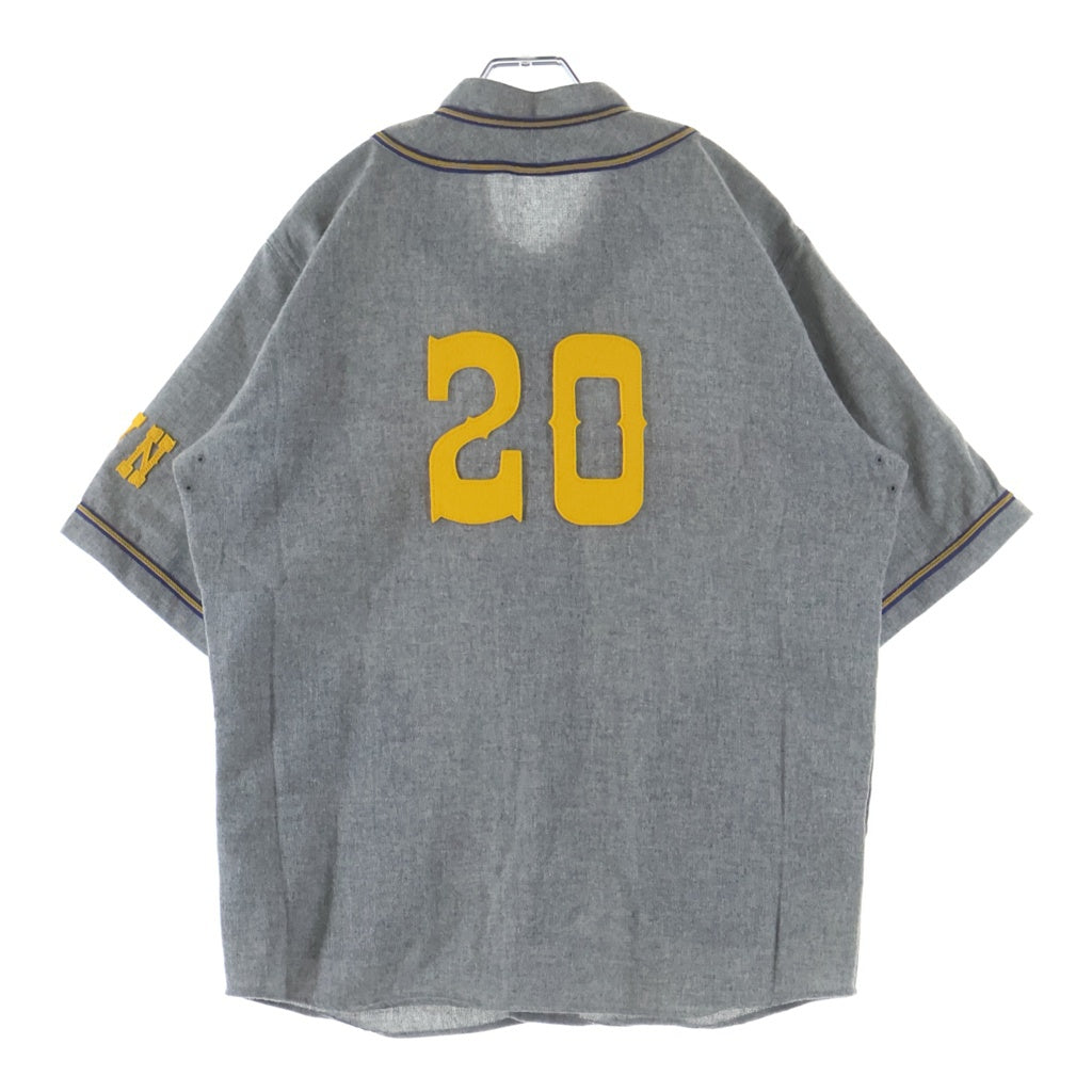 TENDERLOIN(テンダーロイン) T-BASEBALL SHT ウールアンゴラ 半袖ベースボールシャツ グレー