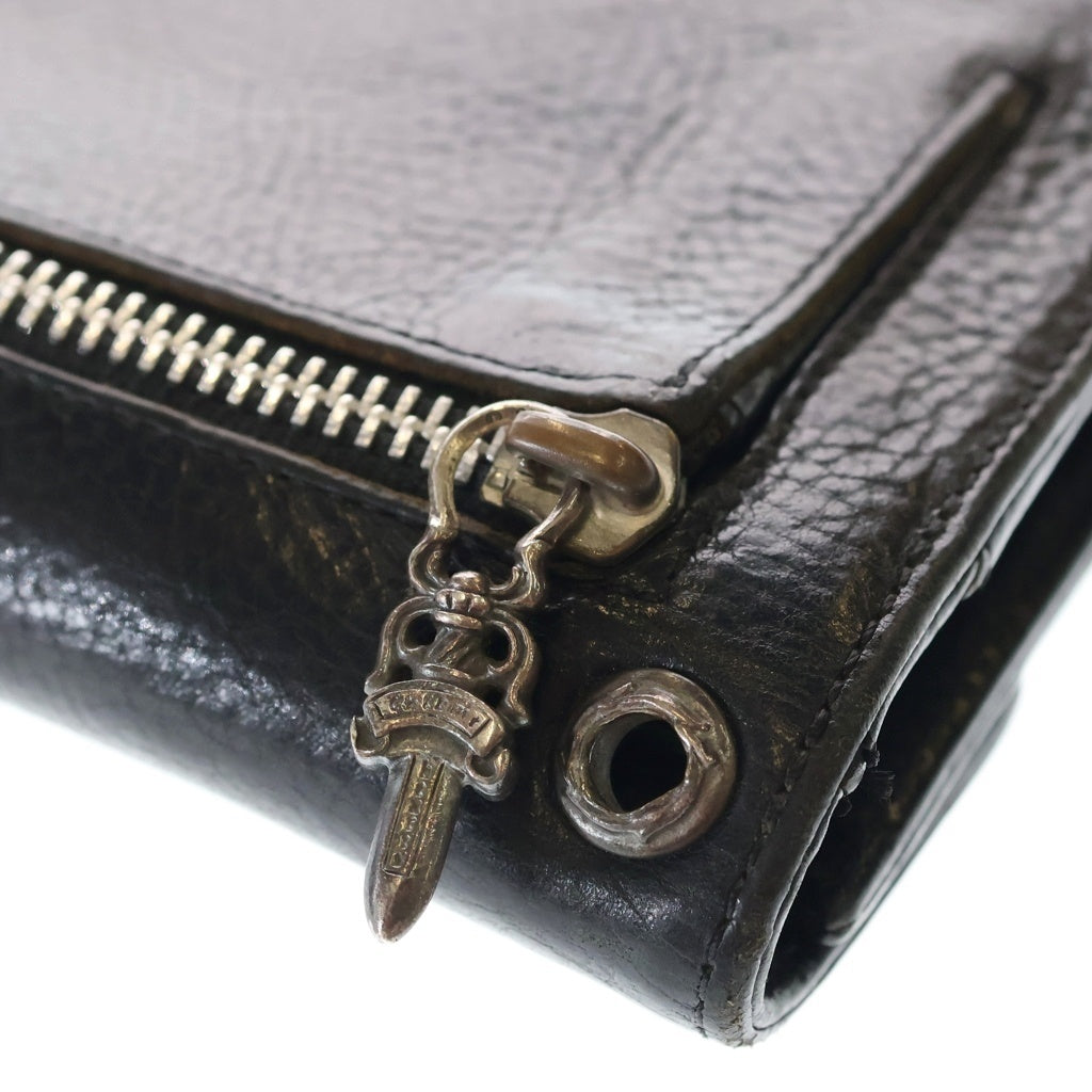CHROME HEARTS(クロムハーツ) WAVE ウェーブ レザーウォレット 財布 ブラック