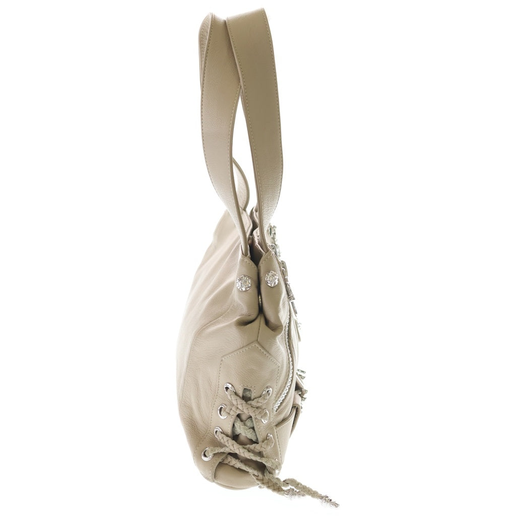 CHROME HEARTS(クロムハーツ) JJ DEAN SMALL JJディーン ロジウム加工 レザーハンドバッグ ベージュ